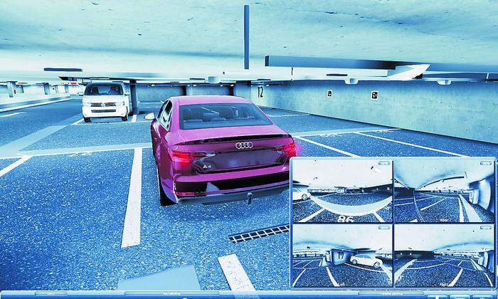 Eine digitale Karte des Parkhauses hilft dem Auto beim Manövrieren