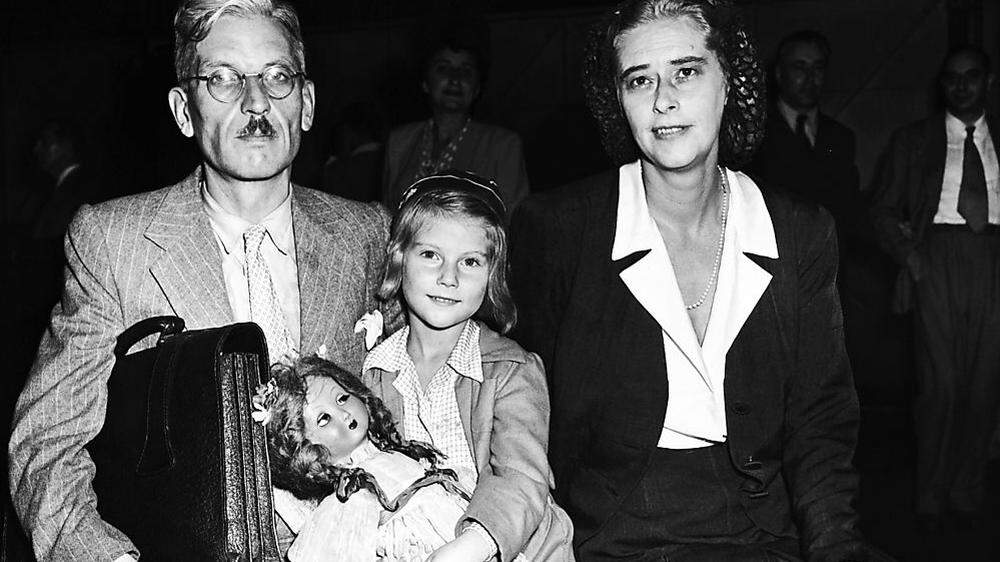 Kurt Schuschnigg mit Frau und Tochter 1947	