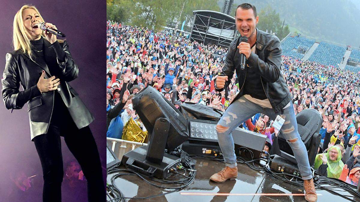 Daniel Düsenflitz unterhielt die 25.000 Besucher vor dem Auftritt von Helene Fischer in Bad Hofgastein