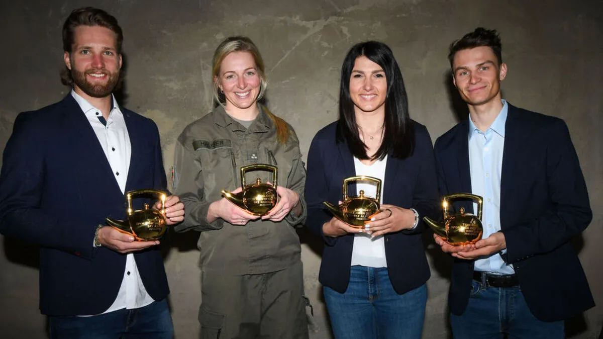 Die vier Publikumslieblinge: Marco Schwarz, Lisa Hauser, Stephanie Venier und Johannes Lamparter