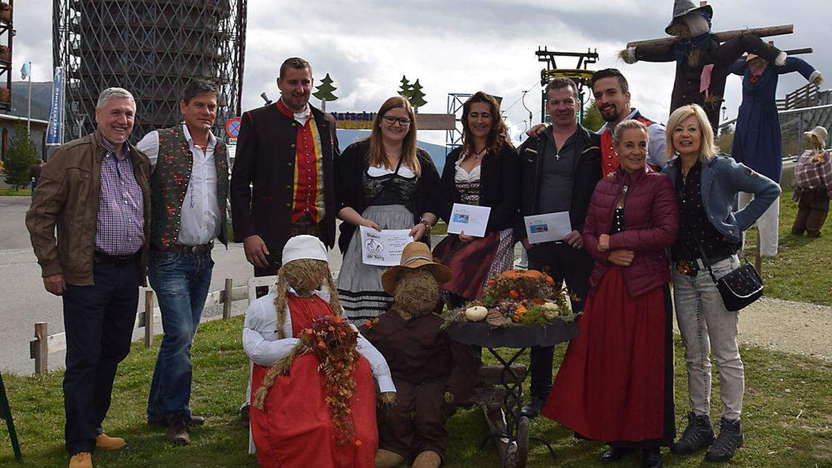 Karl Naschenweng, Gottfried Krabath, Herwig Drießler, Angelika Stranner, die Preisträger Tamara Tripp, Markus Eder mit Christoph Hofmayer, Edith Lindner und Ingrid Del Fabro