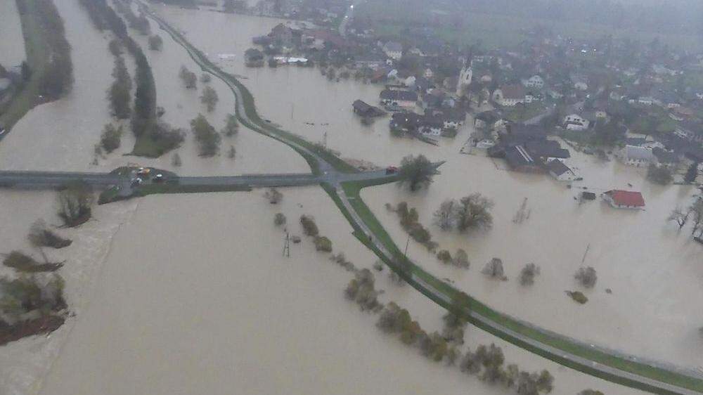 Massive Überflutungen in Rattendorf im Gailtal