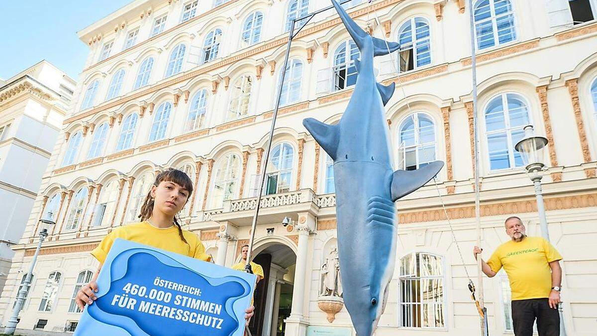 Greenpeace-Meeresschutzaktion vor dem Außenministerium in Wien