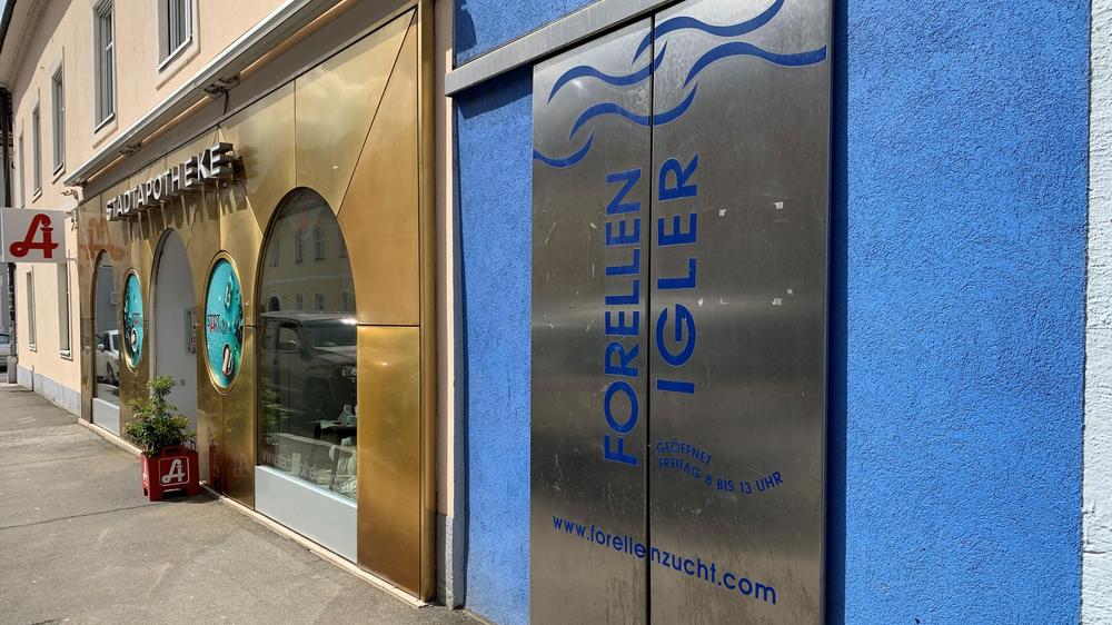 Das Verkaufsgeschäft der Kalwanger Forellenzucht Igler in der Leobener Innenstadt ist wegen Personalmangels seit mehr als eineinhalb Jahren geschlossen