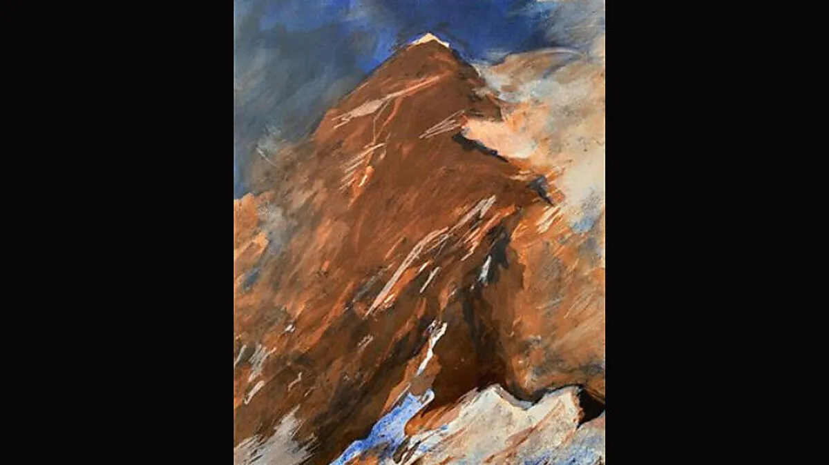 Auch zwei Bilder von Herbert Brandl sind mit dabei: Herbert Brandl, Ohne Titel (Berg)