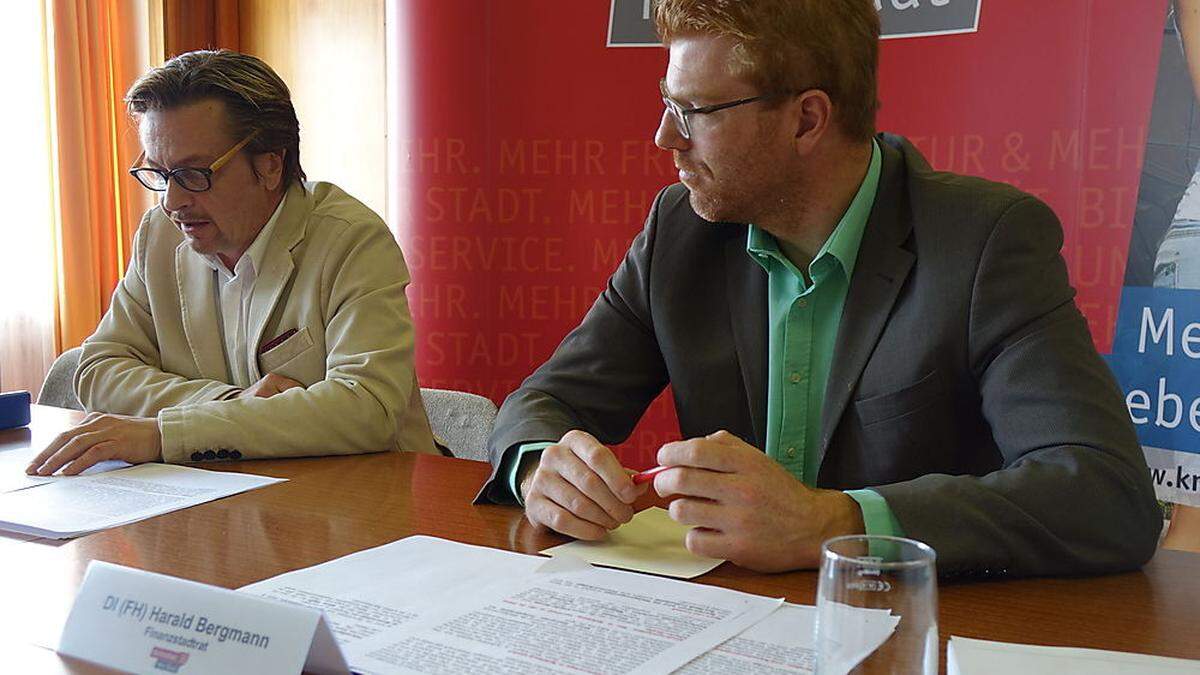 Bürgermeister Gerald Schmid und Finanzstadtrat Harald Bergmann präsentierten die Vorhaben