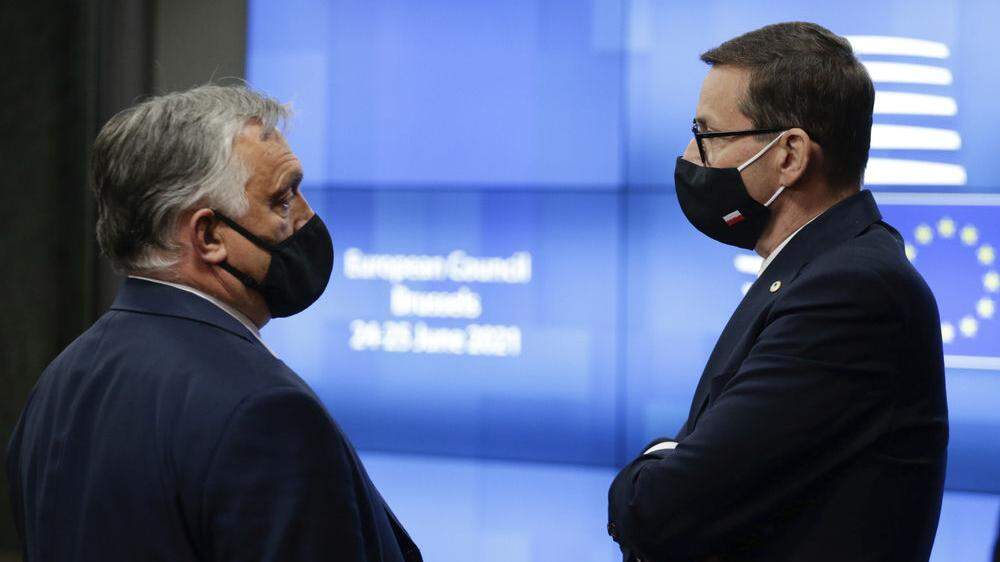 Ungarns Premier Viktor Orban und Polens Premier Mateusz Morawiecki 