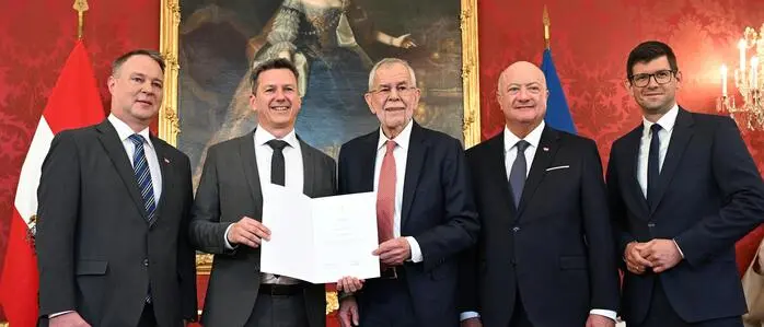 Einen gemeinsamen Wien-Termin gab es zuletzt, als Daniel Fellner von Bundespräsident Alexander Van der Bellen als Landeshauptmann angelobt wurde