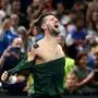 Novak Djokovic | Novak Djokovic of Serbia reacts after winning the ATP 250 tennis tournament final match against Lorenzo Musetti of Italy, in Athens, Greece, Saturday, Nov. 8, 2025. (AP Photo/Yorgos Karahalis)