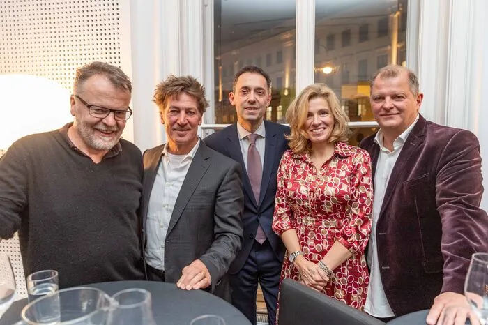 Hollywood und Hochkultur beim Wiener Salon der Kleinen Zeitung (von links): Stefan Ruzowitzky, Tobias Moretti, Bogdan Roščić, Christine Klimaschka und Martin Kušej