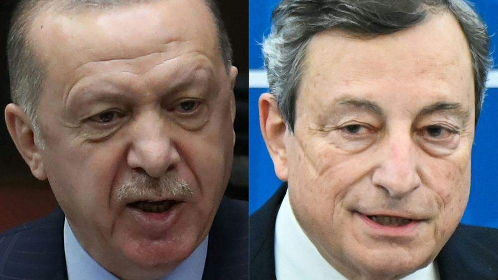 Erdogan (l.) attackiert Draghi