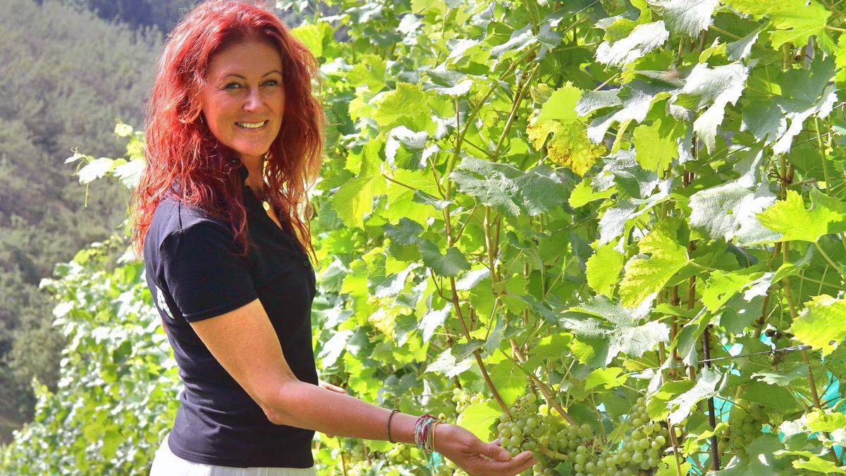 Gabriele Sudy vom Weingut &quot;Lenzbauer.Wine&quot; freut sich über seine &quot;geniale&quot; Lese