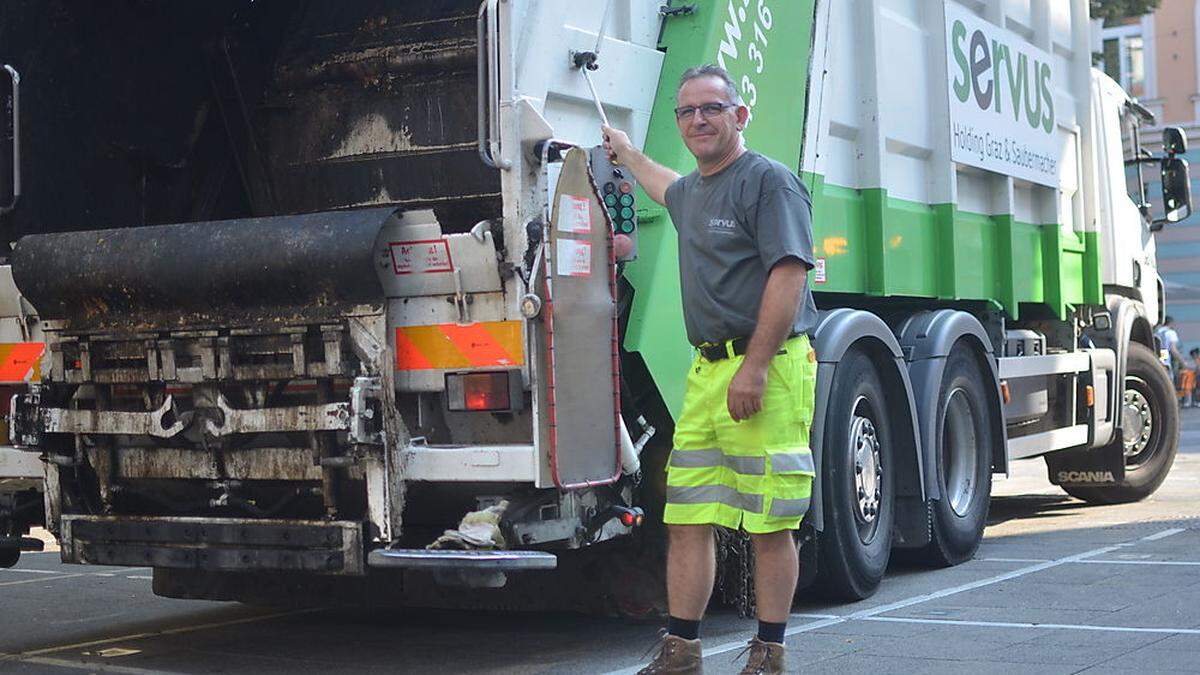 Biomüll-Fahrer Werner Sarkanj