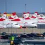 Die Flieger der Austrian Airlines sind am Boden 
