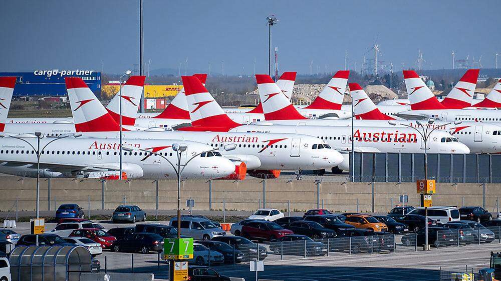 Die Flieger der Austrian Airlines sind am Boden 