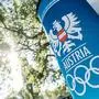 VIENNA,AUSTRIA,25.SEP.21 - VARIOUS SPORTS - Tag des Sports. Image shows a feature of a OEOC logo. Photo: GEPA pictures/ Michael Meindl