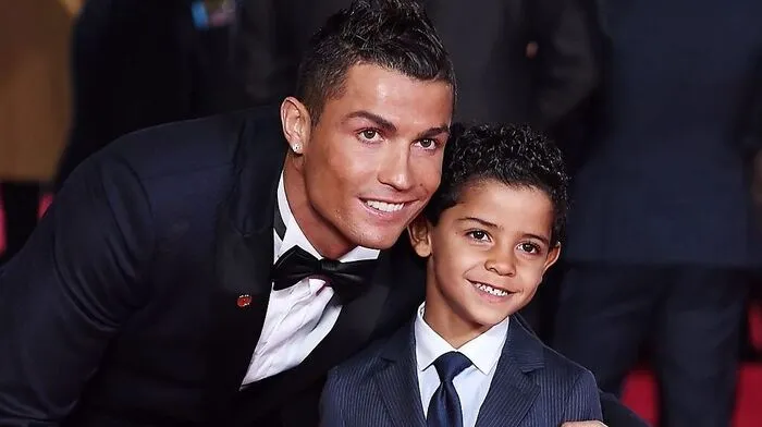 Film-Premire: Cristiano Ronaldo mit seinem Sohn Cristiano Ronaldo junior, der im Film eine zentrale Rolle einnimmt