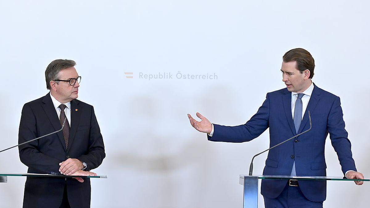 Tirols Landeshauptmann Günther Platter und Bundeskanzler Sebastian Kurz