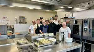 In der Großküche im Haus der Inklusion werden an Spitzentagen bis zu 400 Mittagessen gekocht