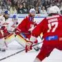 SALZBURG,AUSTRIA,07.APR.24 - ICE HOCKEY -ICE Hockey League, play off final, EC Red Bull Salzburg vs Klagenfurter AC. Image shows Ali Wukovits, Atte Tolvanen (EC RBS) and Jan Mursak (KAC).
Photo: GEPA pictures/ Gintare Karpaviciute