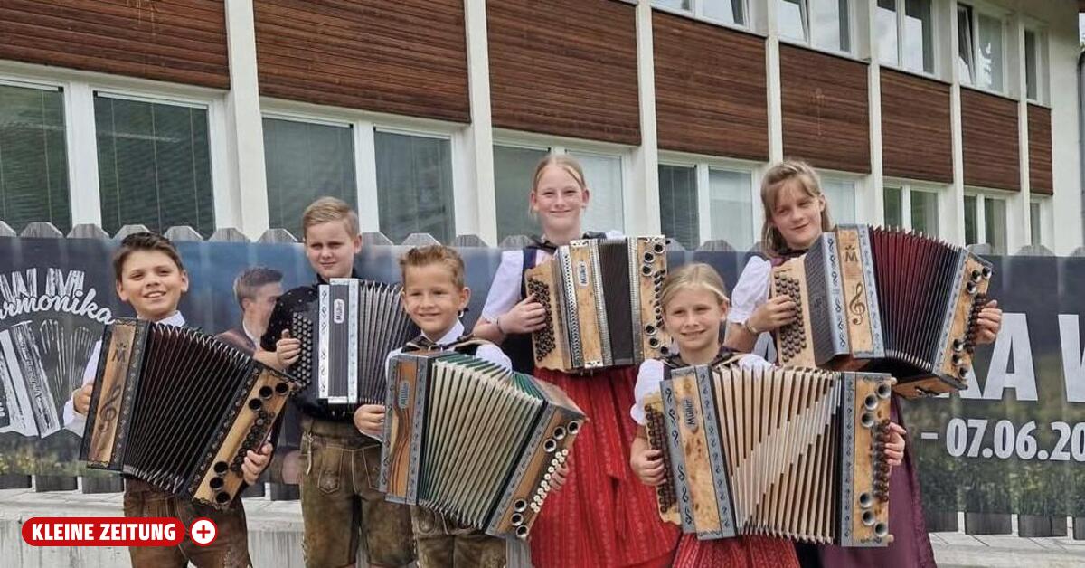 Eight-year-old is four-time national champion on the Styrian harmonica