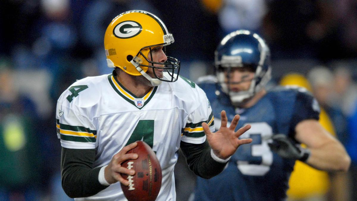 Brett Favre (links) gewann mit den Green Bay Packers die Super Bowl