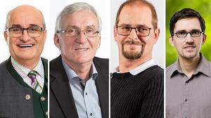 Franz Kreimer (ÖVP), Walter Ederer (SPÖ), Ernst Madertheurer (FPÖ) und Thomas Unger (Grüne) sind die Spitzenkandidaten in Mitterdorf