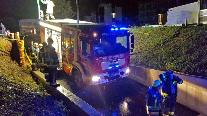 Bereits am Sonntag kam es in Baden nach Starkregen zu einem Einsatz der Feuerwehren.