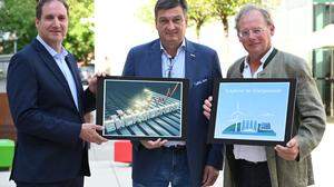 Jürgen mandl, Christoph Aste und Herwig Draxler präsentieren die Eckpfeiler der Energiewende