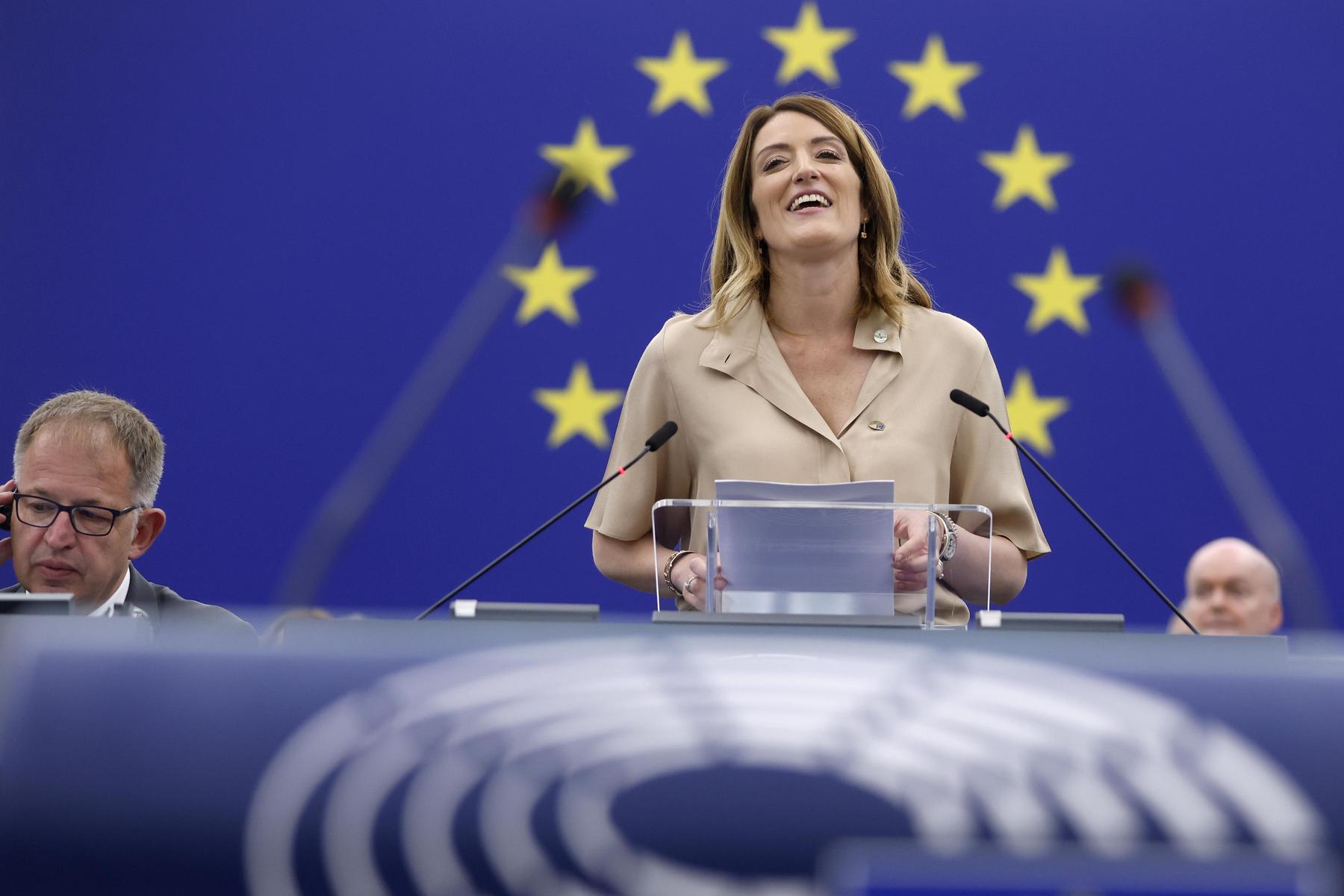 EU-Spitzenjobs: Europaparlamentspräsidentin Roberta Metsola wiedergewählt
