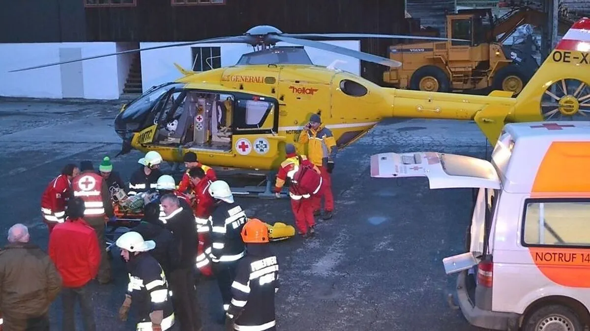 Der Verletzte musste mit dem Hubschrauber abtransportiert werden