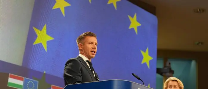 Ungarns Premierminister Peter Magyar beim Treffen mit EU-Kommissionspräsidentin Ursula von der Leyen in Brüssel