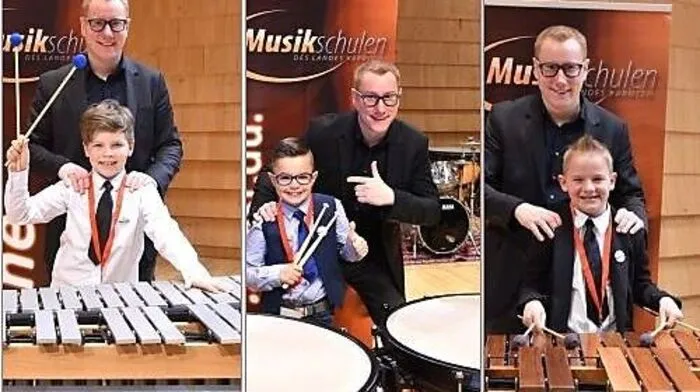 Walter Grechenig mit seinen jungen Talenten: Von links: Jonas Glanzer, Niklas Peball und Raphael Thaler