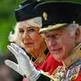 König Charles III. und Königin Camilla bei der Militärparade „Trooping the Colour“