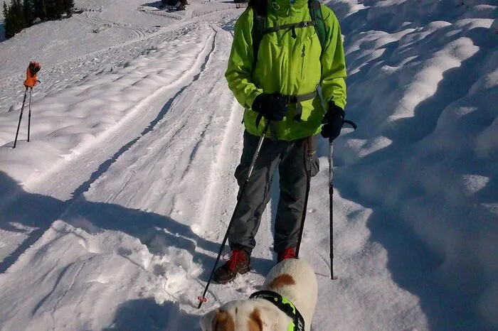 Seit Felix vor vier Monaten aus dem Tierheim zu Christian Friedl gekommen ist, wandern die beiden - wie gier zur Vorderleiten im Preggraben bei nahezu jedem Wetter, auch wenn der Herbst sein Winterkleid an hat