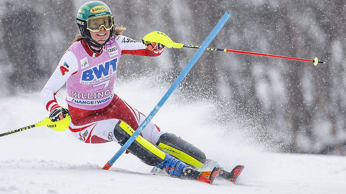 Katharina Liensberger wird wohl auch im heutigen Slalom in Lienz wieder beste Österreicherin sein