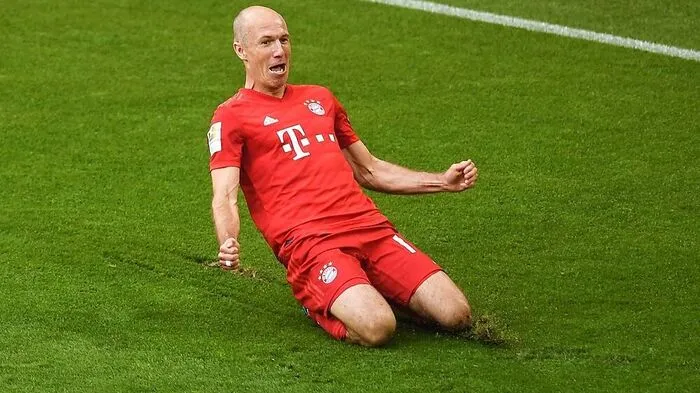 Arjen Robben wie man ihn beim Torjubel kannte