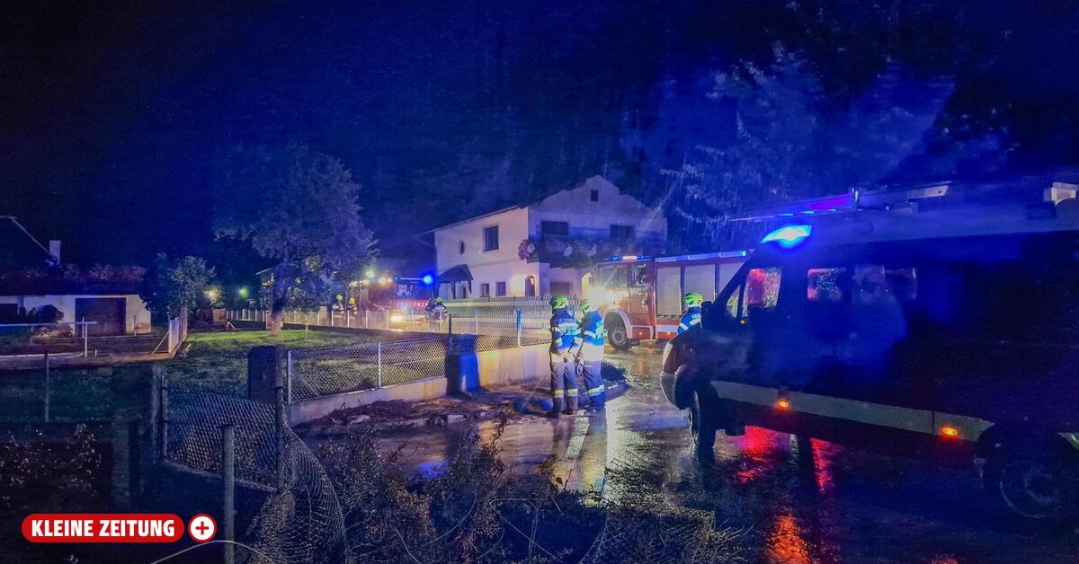 Starker Regen:Feuerwehren rückten in der Nacht erneut in Thörl aus