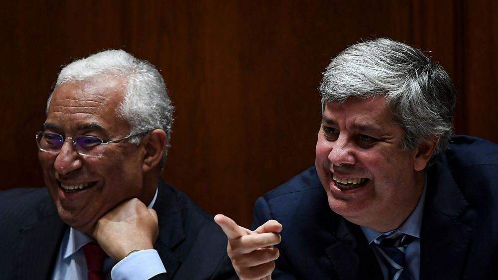 Ministerpräsident António Costa  und Finanzminister und Euro-Gruppen-Chef Mário Centeno