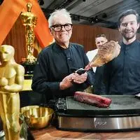Wolfgang Puck (links) mit seinem Sohn Byron bei den Oscars 2026