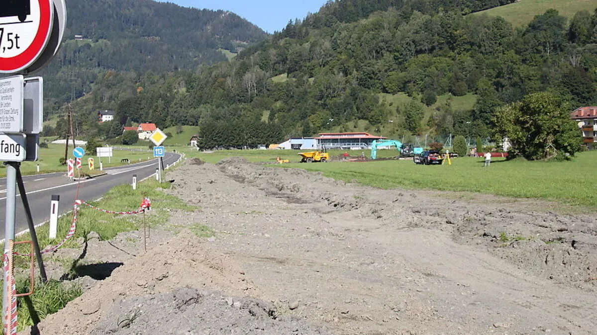 Erste Aufschließungsarbeiten im Bereich Brudergarten, wo 30 neue Wohneinheiten entstehen sollen 
