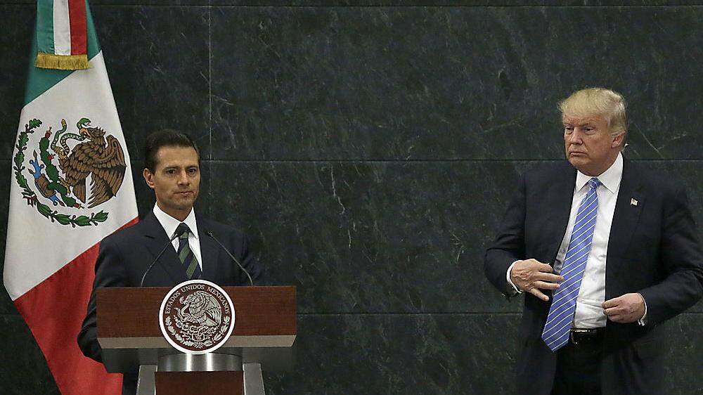 Mexikos Präsident Enrique Pena Nieto und sein US-Gast Donald Trump   