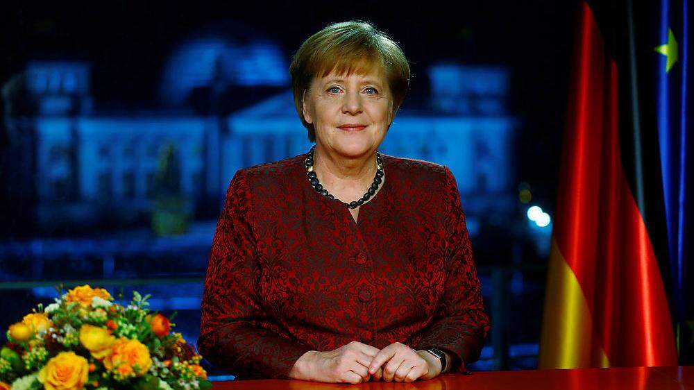 Deutschlands Kanzlerin Angela Merkel bei der Neujahrsansprache