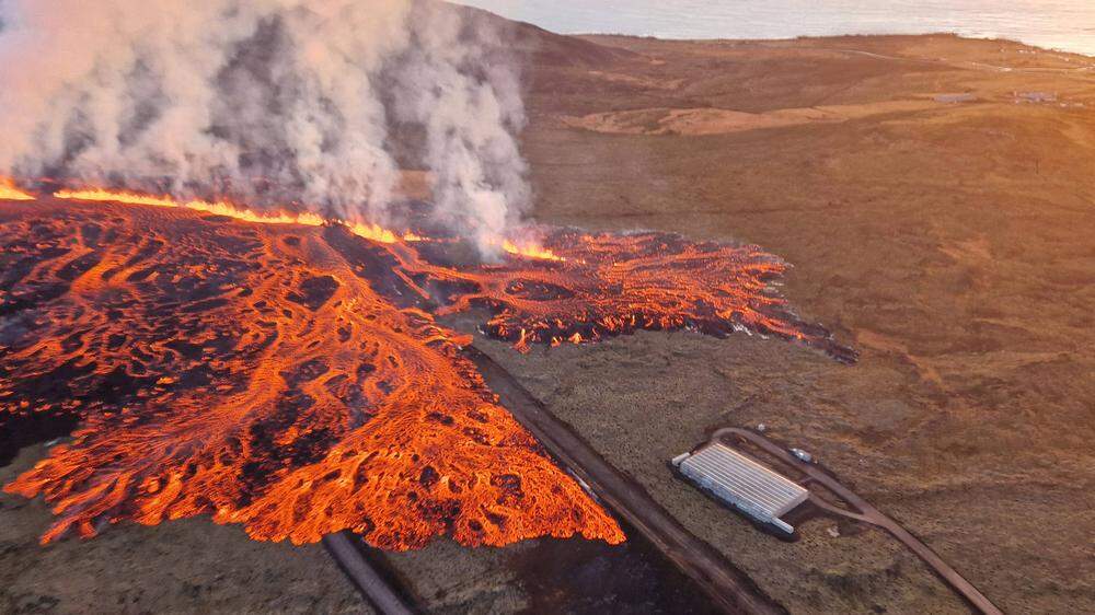 Eruption in einem Vulkangebiet auf der Reykjanes-Halbinsel hatte am vergangenen Sonntag begonnen.