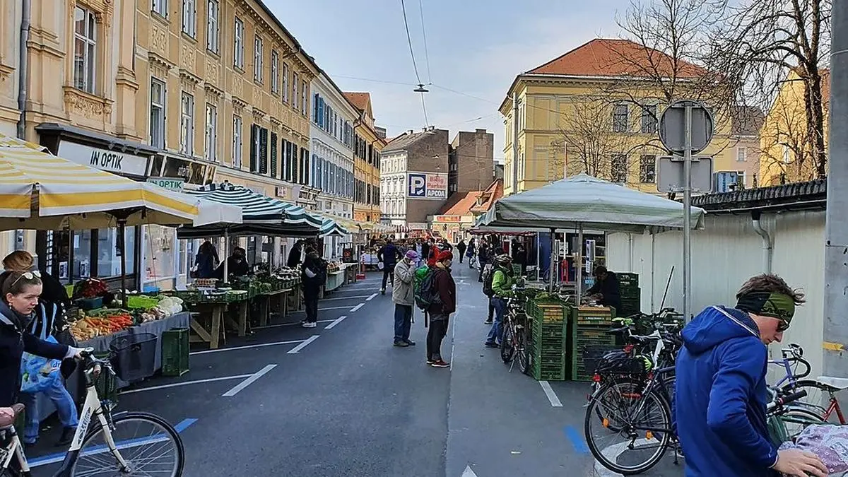 Die Schlögelgasse als Marktfläche: Nur eine Notlösung oder ein Zukunftsmodell