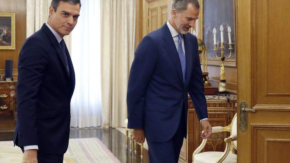 Ohne Ergebnis: Pedro Sanchez (links) bei König Felipe