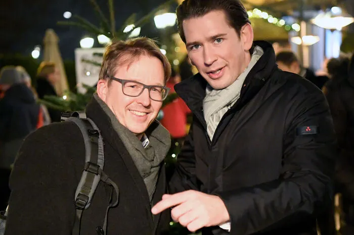 Bundeskanzler Sebastian Kurz und Serge Falck.