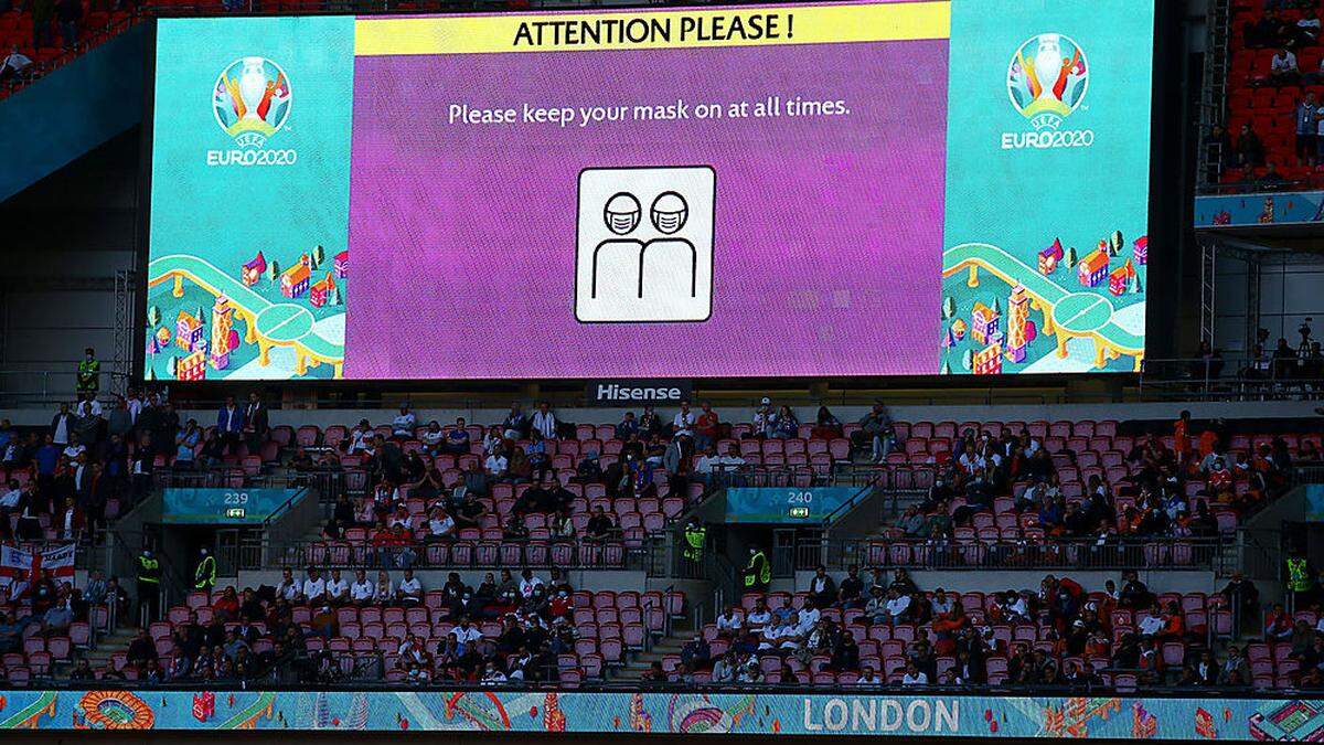 Im Wembley-Stadion sind am Samstag 22.500 Fans erlaubt. Österreicher und Italiener können aber nicht einreisen