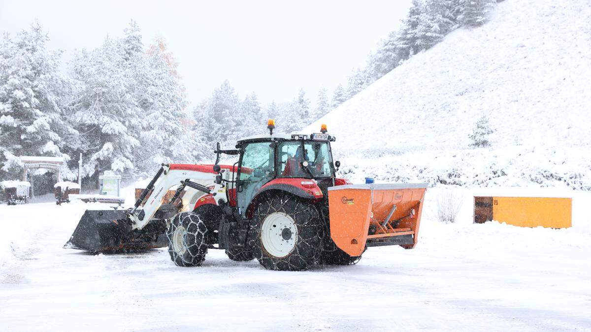 Bleiberg bei Villach hat sich schon in eine Winterlandschaft verwandelt