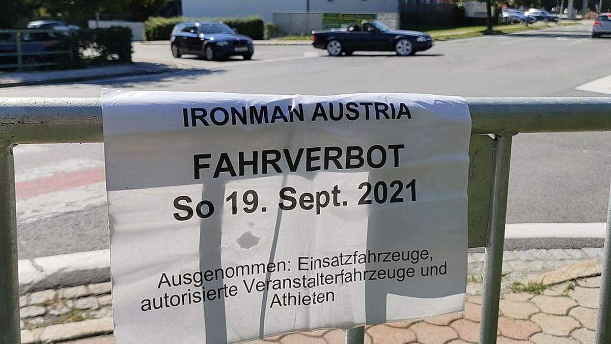 Entlang der Ironman-Radstrecke kommt es zu etlichen Straßensperren 